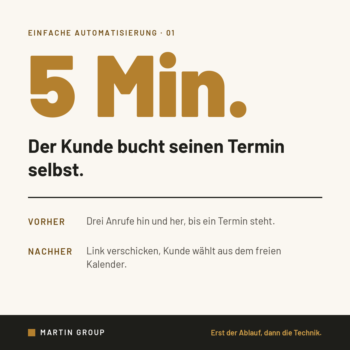 Drei Anrufe für einen Termin.