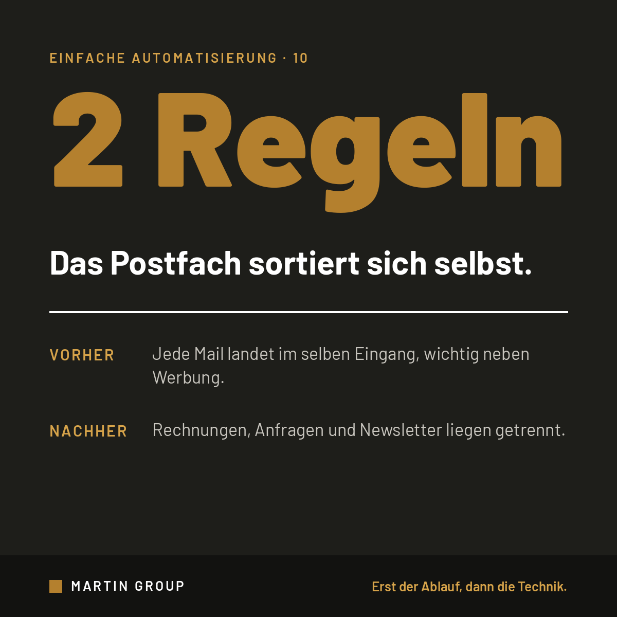 Das Postfach entscheidet, was heute wichtig ist.