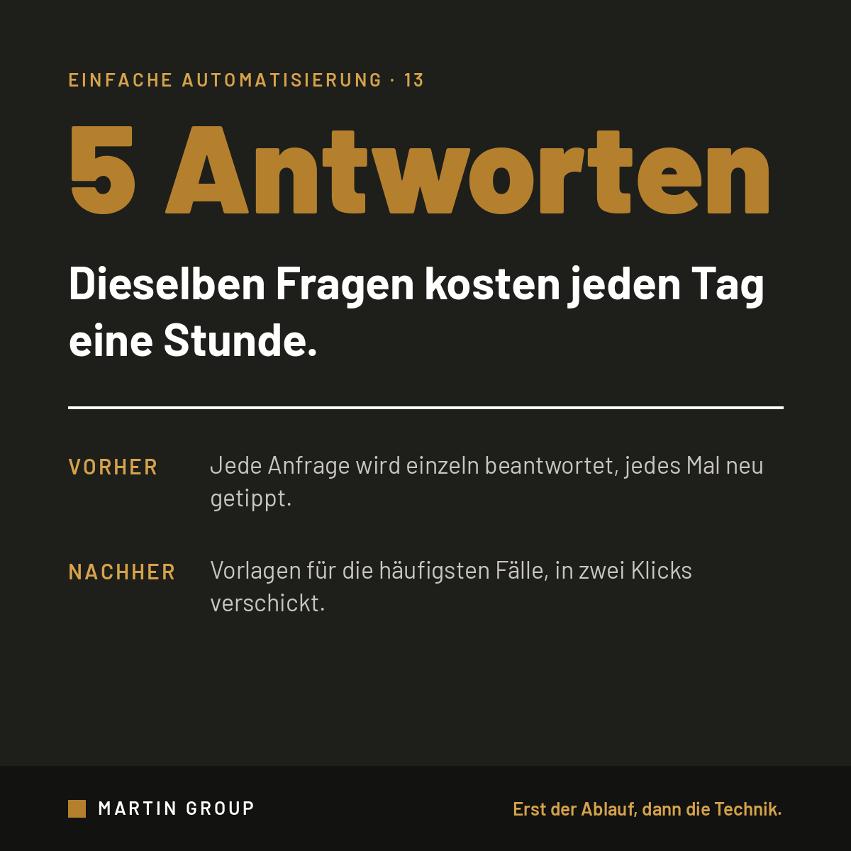 Fünf Fragen, jeden Tag neu beantwortet.